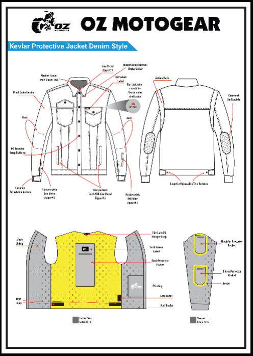 Kevlar Protective Jacket - Denim Style