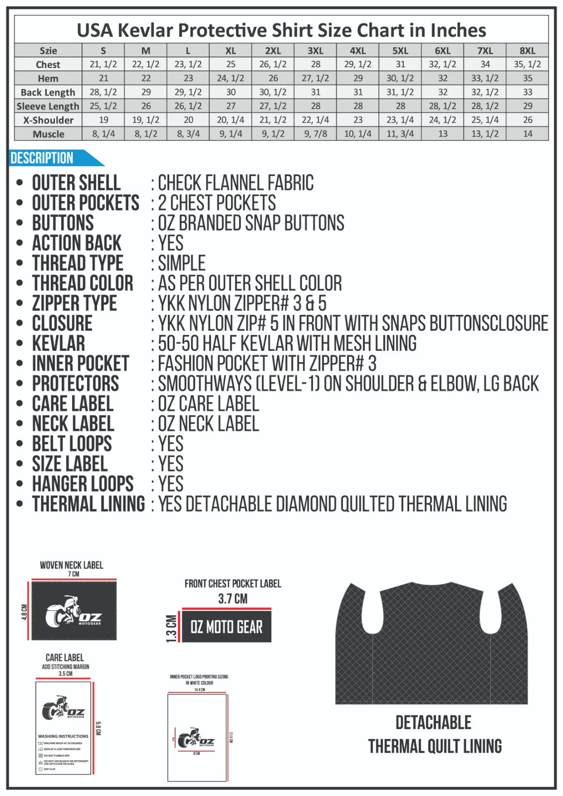 Dark Blue CE AA Armored Motorcycle Flannel Shirt – Kevlar Reinforced Motorcycle Riding Shirt (big data)