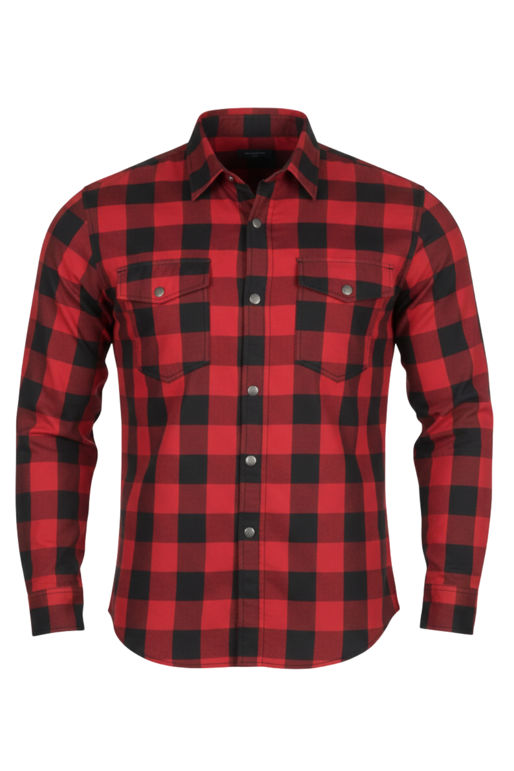 Men's Motorcycle Flannel Shirt CE AA  Certified Red & Black - Kevlar Reinforced - OZ MOTOGEAR