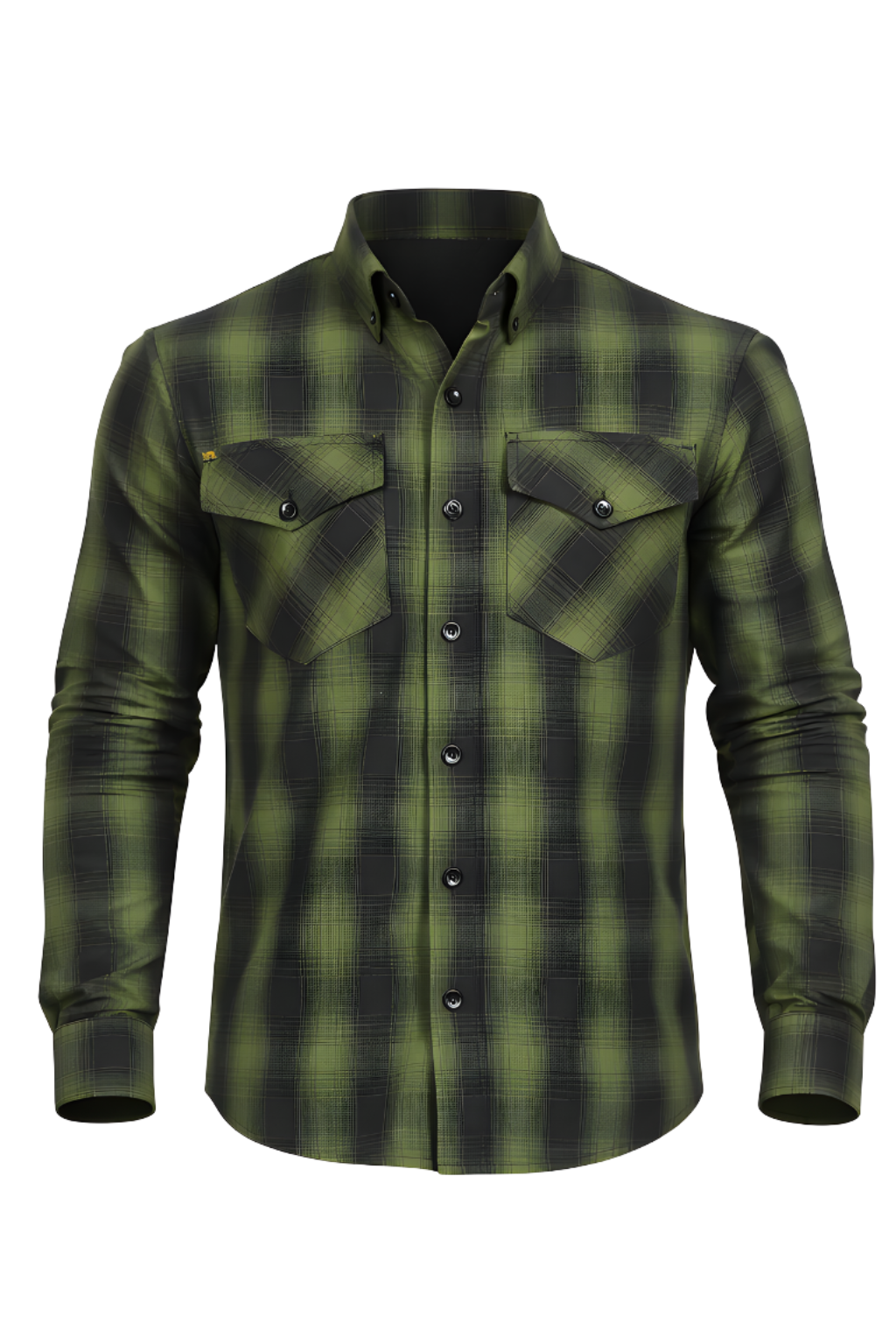 Men's Motorcycle Flannel Shirt Green - Level 2 Protection - OZ MOTOGEAR