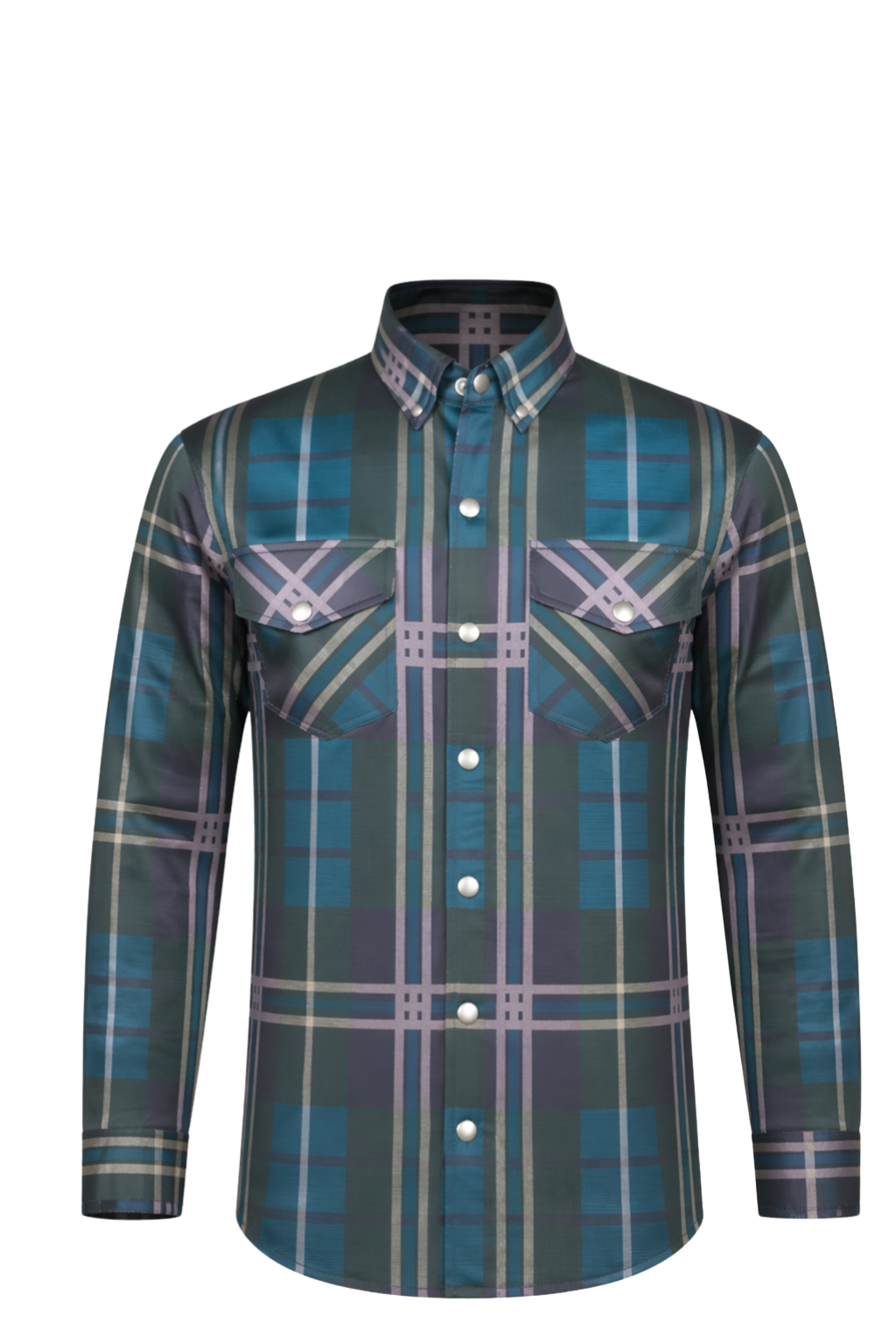 Men`s Summer Motorcycle Mesh Shirt Forestland Plaid - Level 2 Protection - OZ MOTOGEAR