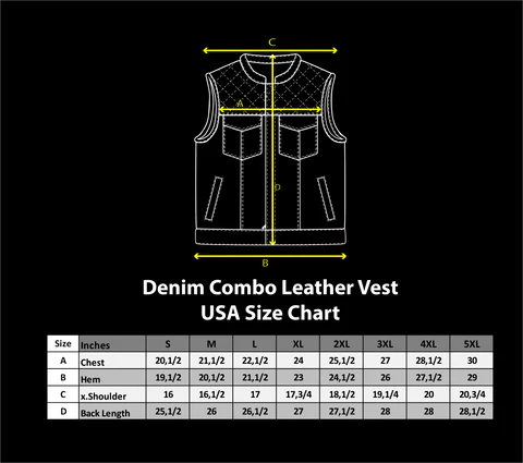 Leather Vest | Denim Combo