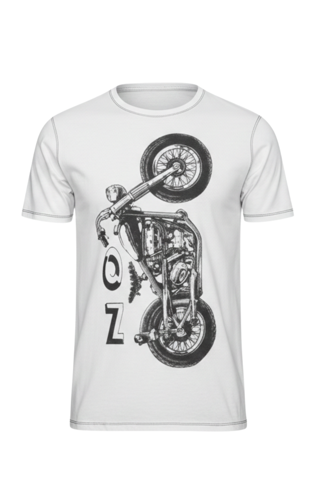 Men's T-Shirt White - OZ MOTOGEAR